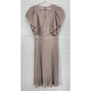 Ivy City Co Alice Dress Pink Pleated Ruffle Dress / Women's Medium